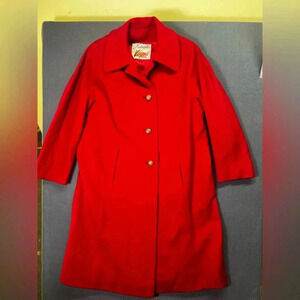 Fashionbilt 100% Wool Vintage Red Coat Womens (M) 80’s Fashion Long jacket